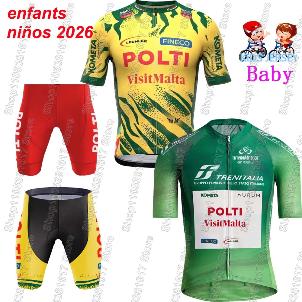 Summer Clothing Kids Sale - Çocuklar Polti Visitmalta Takımı Bisiklet Forması