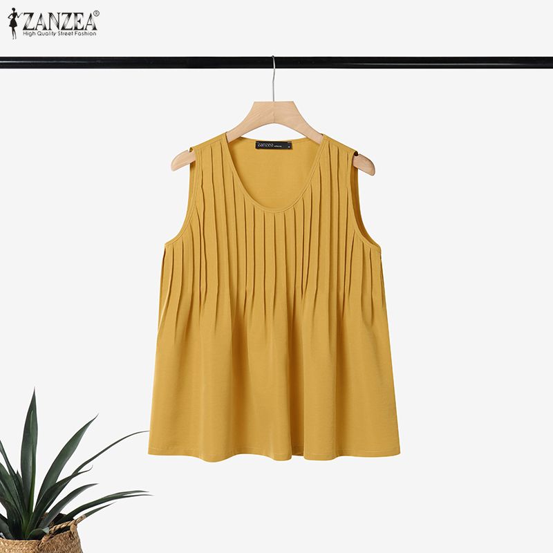 Summer Clothing For Plus Size Women - ZANZEA Büyük Beden 5XL Kadın Pintuck