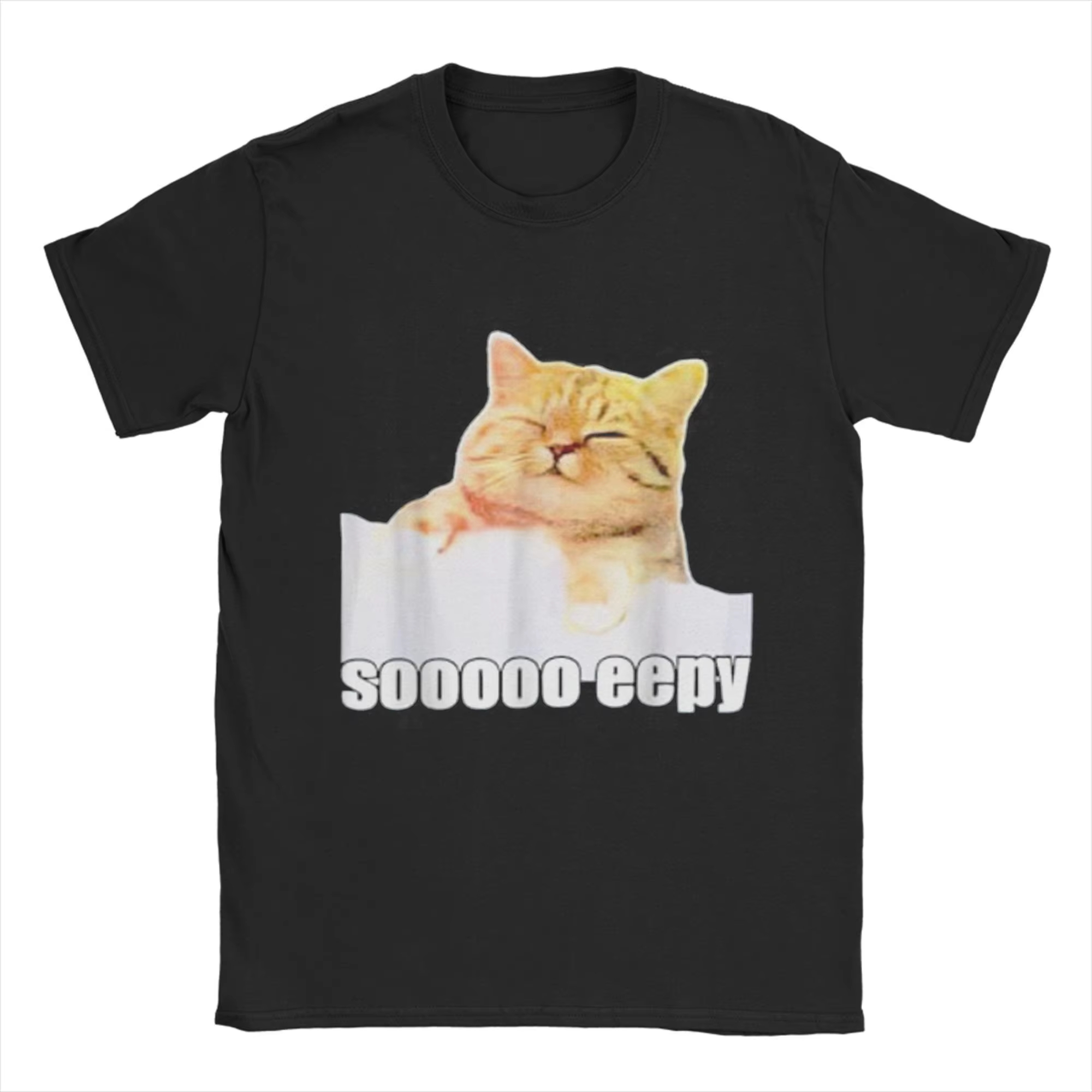 Summer Clothing Gif - 2026 Erkek T-Shirt Eepy Cat Uykulu