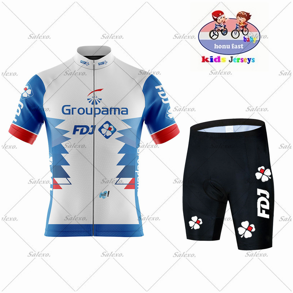 Summer Clothing Kids Sale - Çocuk FDJ Bisiklet Jersey Seti ERKEK