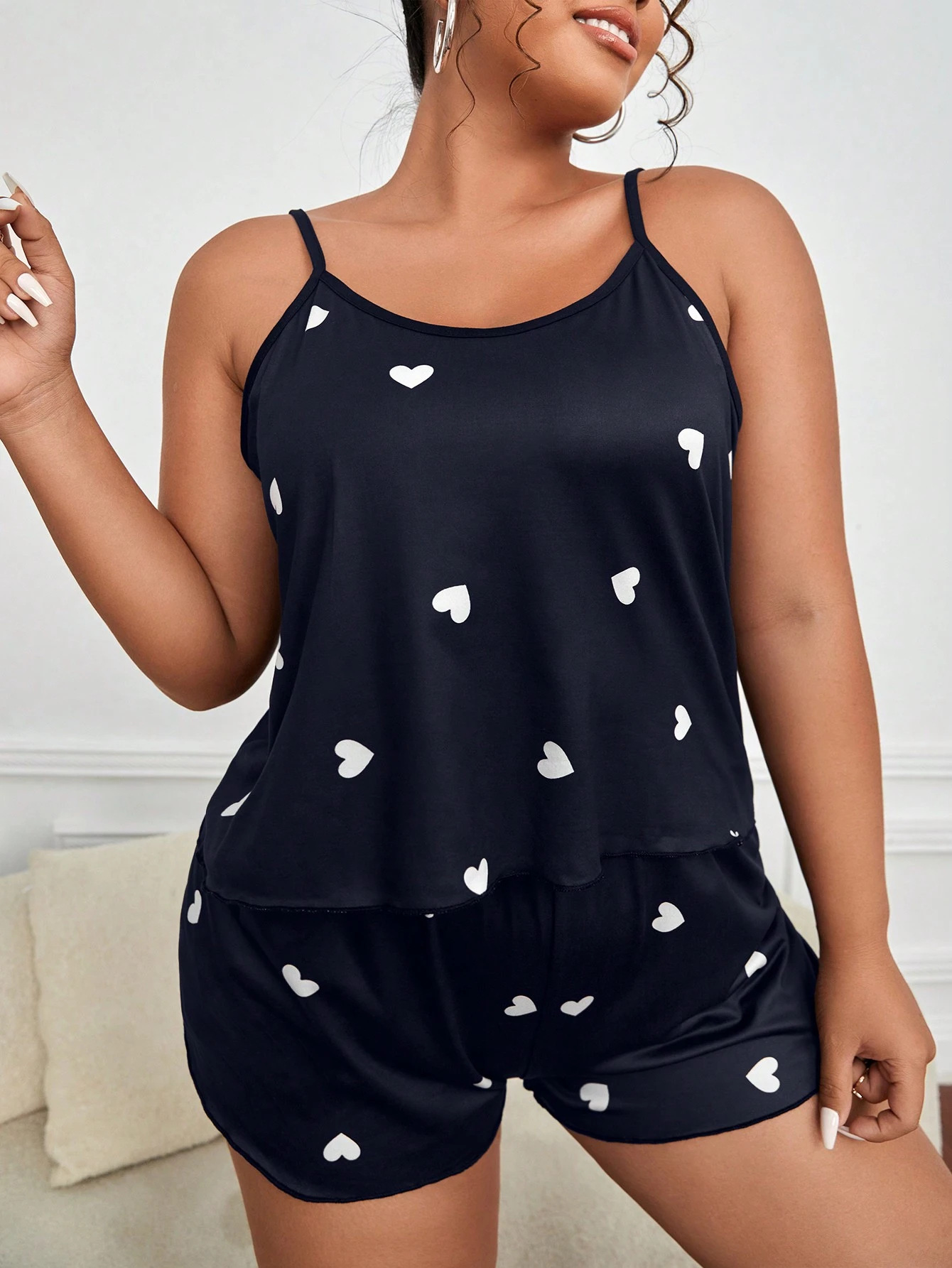 Summer Clothing For Plus Size Women - Kadınlar için 2 Parça Pijama Takımı