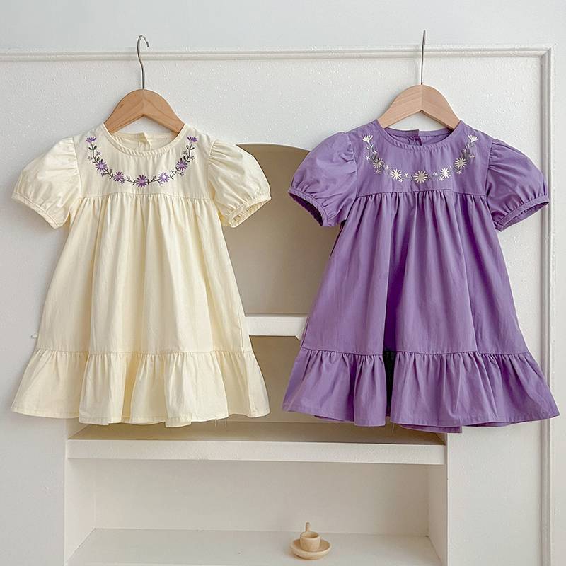 Summer Clothing For Teen Girls - 1-6Yrs kızlar moda işlemeli çiçek elbise