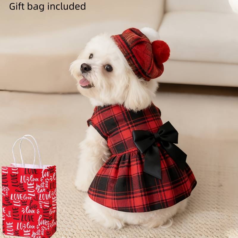 Summer Dog Clothing - Evcil Köpek Kıyafetleri Ekose Gömlek Takım