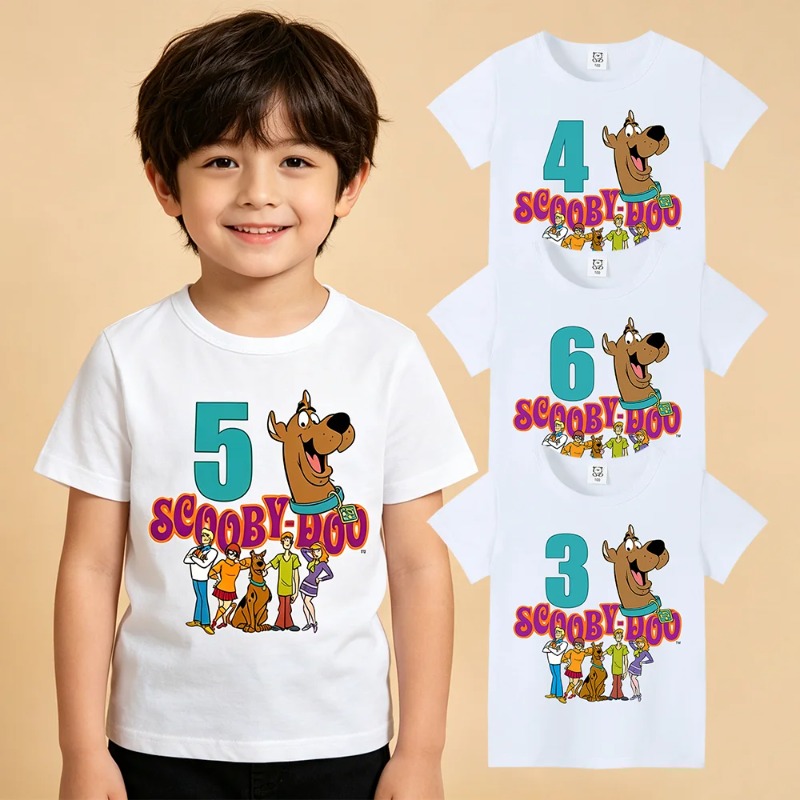 Summer Clothing Newborn - Scooby-Doo Doğum Günü Numarası Tee Gömlek